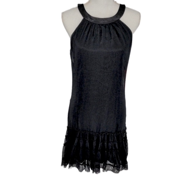 Jonathan Martin Sheer Black Dress in Black, Size 8 - Picture 1 of 13